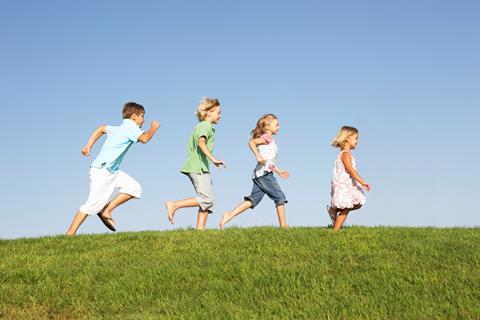 Children running