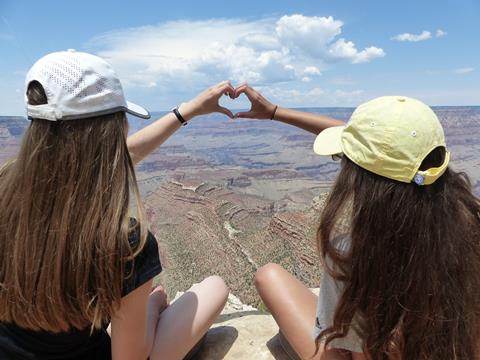Pupils on a school trip to America
