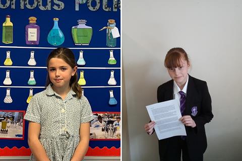 Wicked Writing Competition winners Lucia (left) and Megan (right).